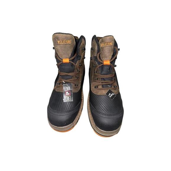 Wolverine Mens Summer Brown Leather Overpass CT WP Size 12 Work Boots New - Picture 2 of 4